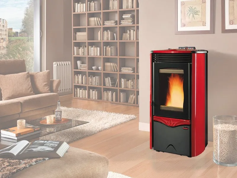 TERMOSTUFA PELLET LA NORDICA EXTRAFLAME mod. DUCHESSA IDRO STEEL 13 kW BORDEAUX