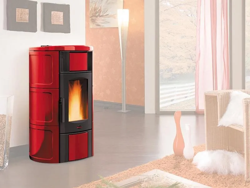 TERMOSTUFA A PELLET STUFA NORDICA EXTRAFLAME mod. ISIDE IDRO 20 kW Bordeaux