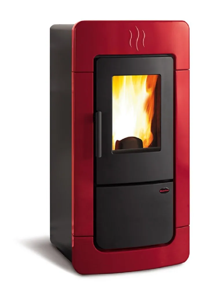 TERMOSTUFA A PELLET STUFA NORDICA EXTRAFLAME DIADEMA ACS IDRO 31 kW bordeaux