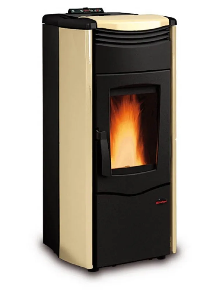 TERMOSTUFA A PELLET STUFA NORDICA EXTRAFLAME MELINDA IDRO STEEL 15kW pergamena