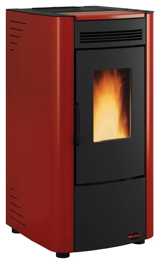 STUFA PELLET NORDICA KETTY EVO 2.0  7 KW ACCIAIO BORDEAUX