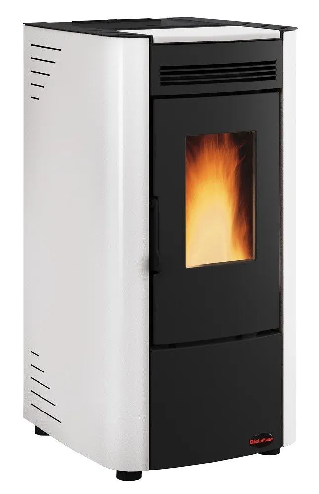 STUFA PELLET NORDICA KETTY EVO 2.0  7 KW ACCIAIO BIANCA