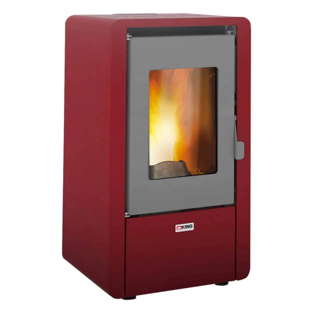 STUFA A PELLET 5,8 KW KING 60 COLORE BORDEAUX  MADE ITALY