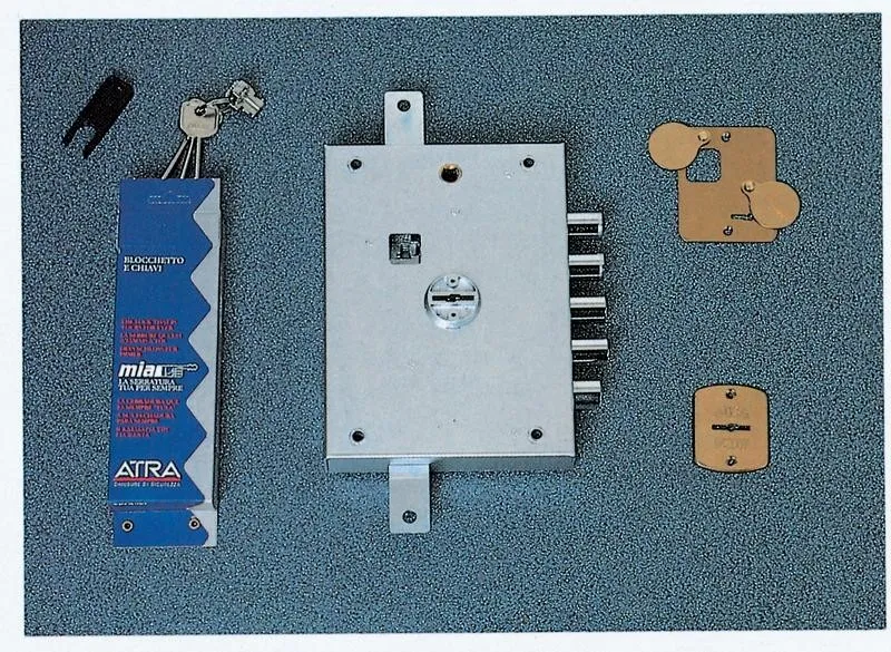 SERRATURA TRIPLICE ANTIFURTO A DOPPIA MAPPA PER PORTE BLINDATE DA APPLICARE ATRA ART.6111-1 DE
