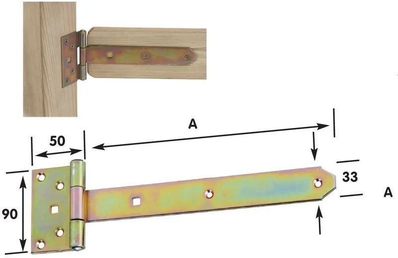 CERNIERA BANDELLA PZ.10 PER LEGNO MM.200 ACCIAIO TROPICALIZZATO