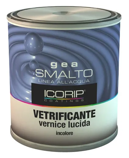 SMALTO VETRIFICANTE GEA TRASPARENTE LUCIDO ICORIP LT.0,750 VERNICE PITTURA