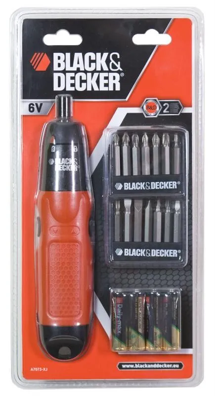 SVITAVVITA AVVITATORE BLACK & DECKER A7073-XJ POTENZA 6V CON INSERTI E PILE