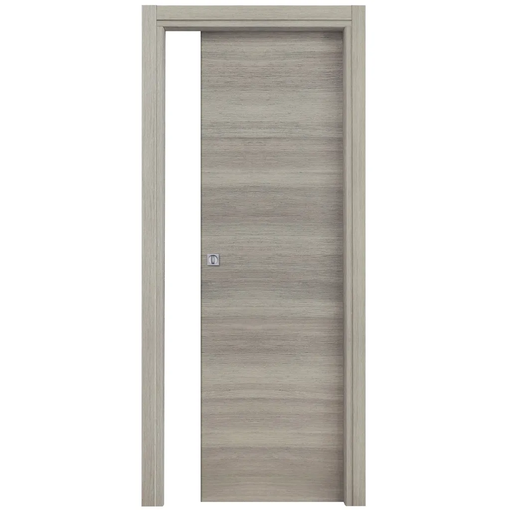 Porta scorrevole modello Microtec colore Rovere Grigio 210x70 Cm