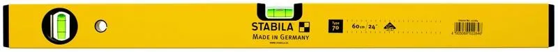 LIVELLA A 2 BOLLE STABILA ART.70 IN ALLUMINIO CM.30, BOLLE A BOTTE, PRECISIONE DI MISURAZIONE 1 MM/MT