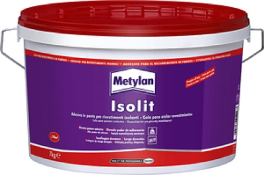 COLLA ADESIVO METYLAN ISOLIT KG 7 ACRILICO HENKEL PER RIVESTIMENTI E ISOLANTI