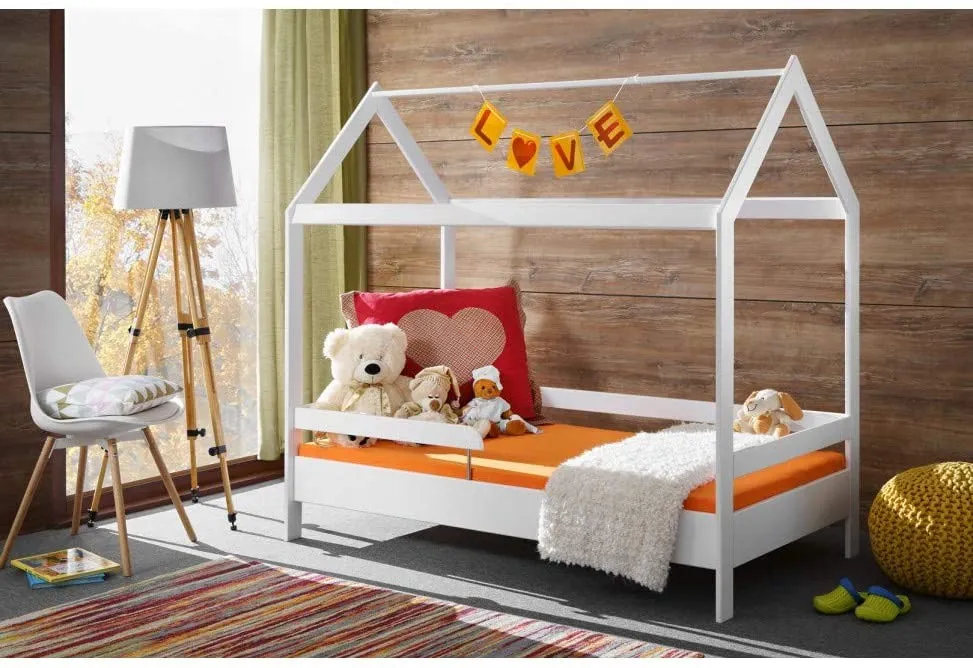 Letto culla bambini neonati Casa Timmy Cm 164 x 89 x 145H colore Bianco Opaco