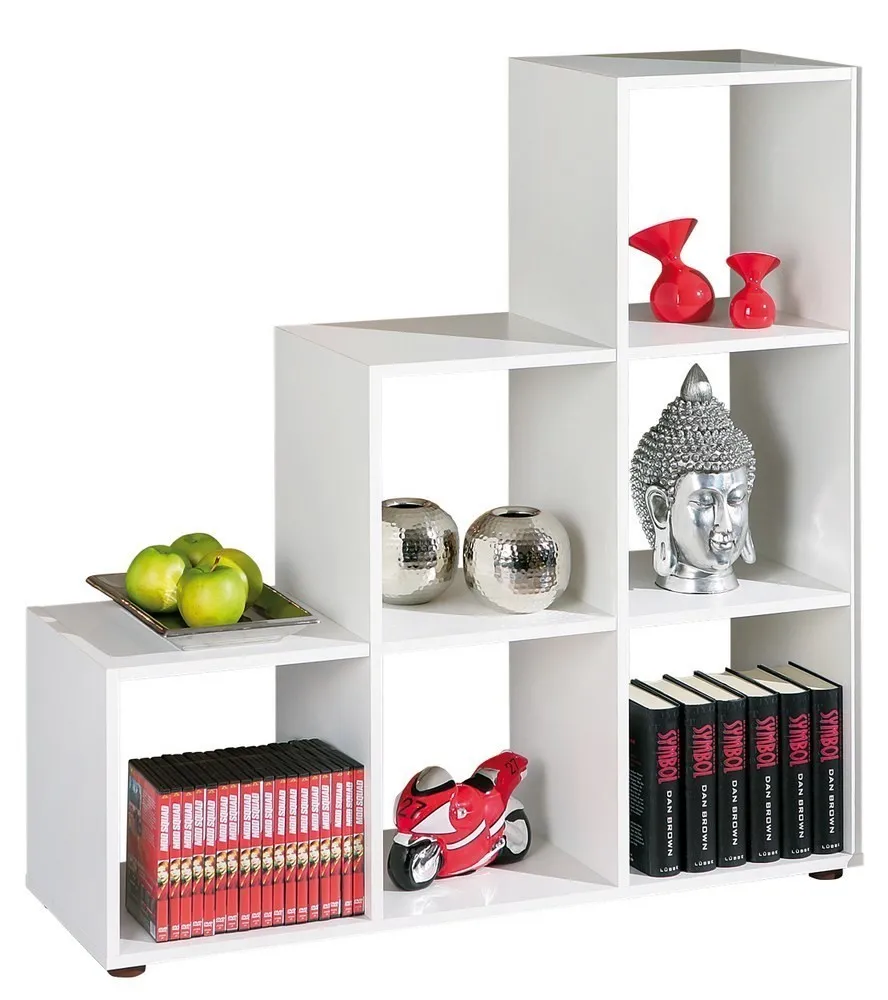 LIBRERIA 6 BOX CADORE DIM. 105x33x109H LAMINATO BIANCO INTER LINK