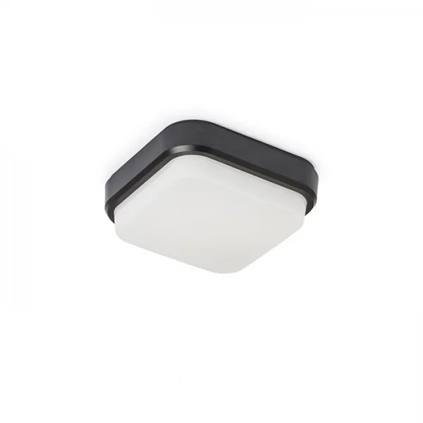 Plafoniera TARIS SQ 17 Applique / Plafoniera nero plastica 230V LED 8W IP54  3000K