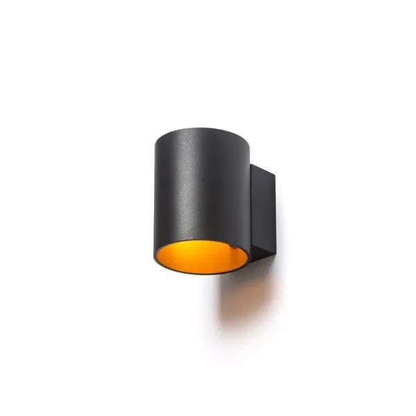 Faretto lampada TUBA W da parete nero opaco/oro 230V G9 33W