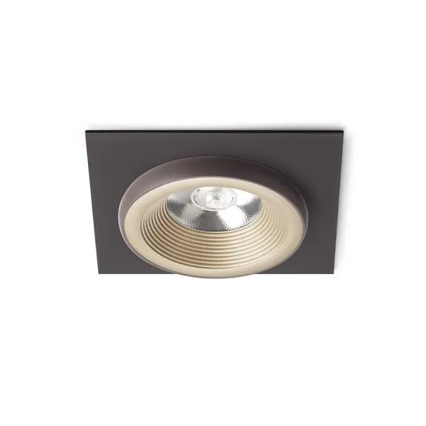 Faretto SHARM SQ I da incasso oro perlato/marrone 230V LED 10W 24° 3000K