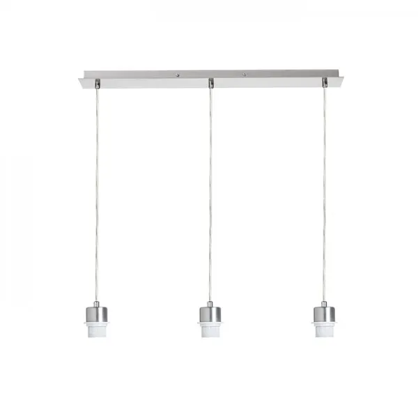 Lampadario MORE 60 base a sospensione per soffitto  nichel opaco 230V E27 3x42W