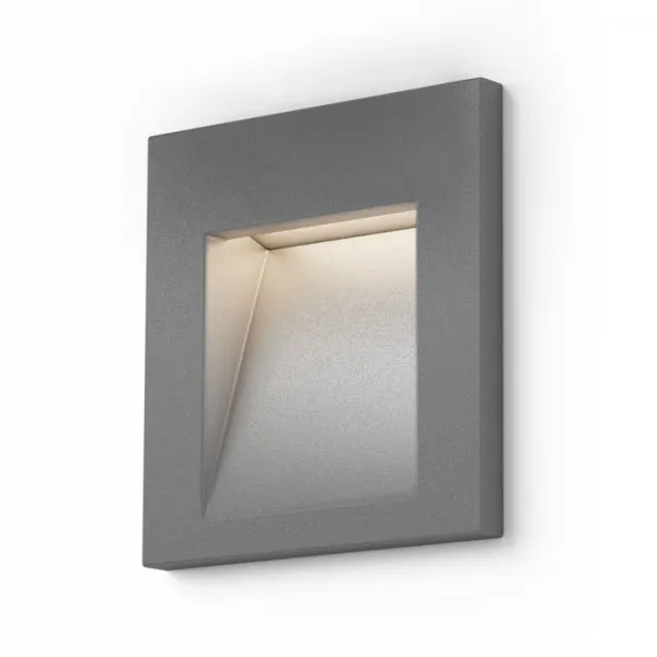 Lampada Faretto TESS SQ da incasso grigio argento 230V LED 3W IP54 3000K