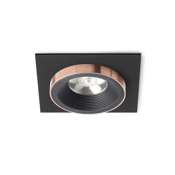 Faretto SHARM SQ I da incasso nero/nero rame 230V LED 10W 24° 3000K