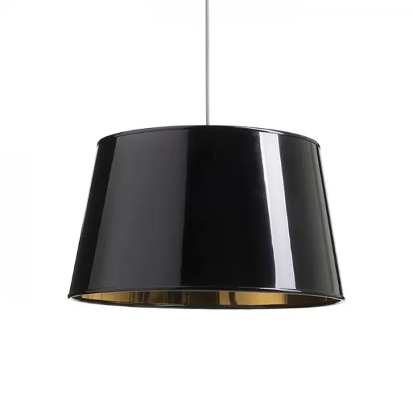 Lampada IDICK paralume nero lucido lamina d'oro max. 20W