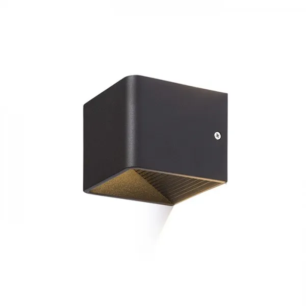 Faretto ONYX da parete nero 230V LED 5W 3000K