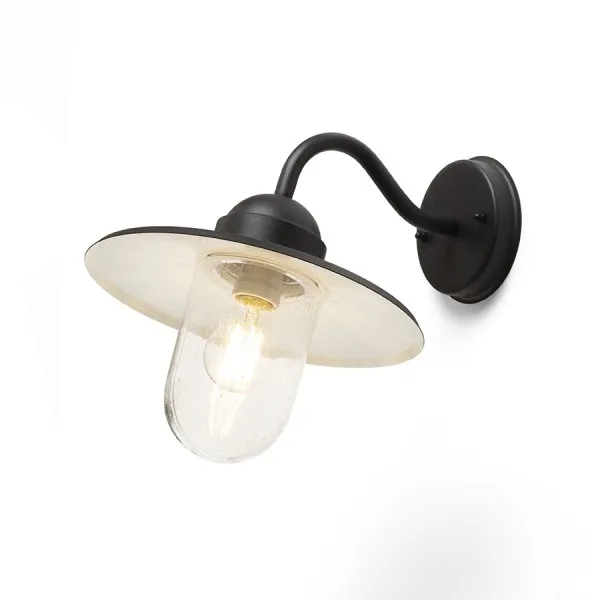 Lampada applique BEACON da parete nero vetro strutturato 230V E27 60W IP44