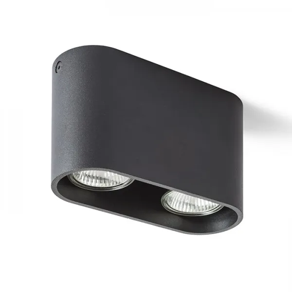 Faretto MANTOVA II da soffitto nero opaco 230V GU10 2x35W