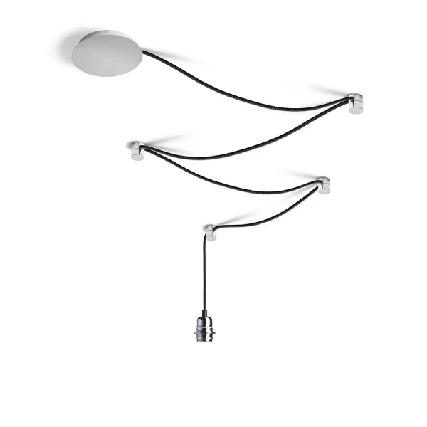 Lampadario Lampada SPIDER I set da sospensione nero cromo 230V E27 15W