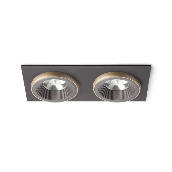 Faretto SHARM SQ II da incasso marrone/oro perlato 230V LED 2x10W 24° 3000K