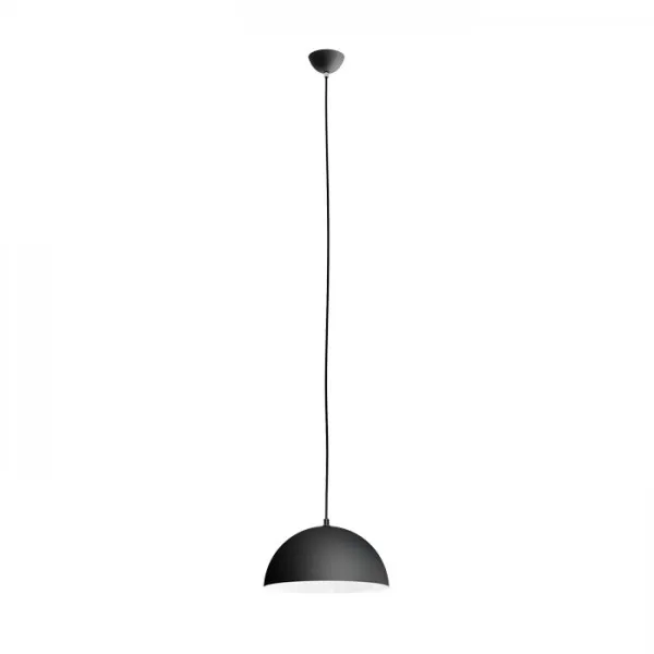 Lampadario MONROE 30 a sospensione nero opaco/bianco 230V E27 42W