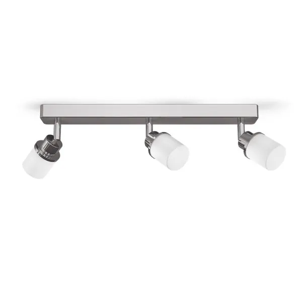 Lampadario faretti LINN III plafoniera/applique  vetro opalino/cromo 230V G9 LED 3x3W IP44