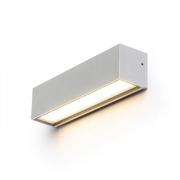 Lampada applique CAMARGUE da parete grigio argento vetro satinato 230V LED 6W IP65  3000K