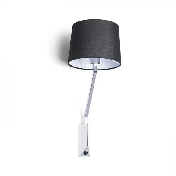 Lampada SHARP da parete nero cromo 230V E27 42W