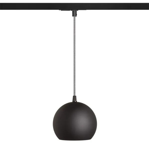 Lampadario COPA per binario monofase nero vetro 230V E27 28W