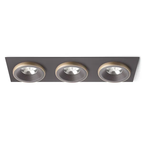 Faretto SHARM SQ III da incasso marrone/oro perlato 230V LED 3x10W 24° 3000K