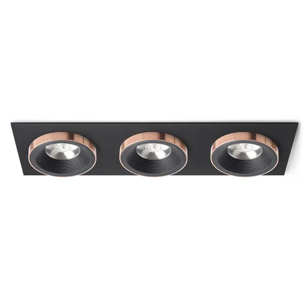 Faretto SHARM SQ III da incasso nero/nero rame 230V LED 3x10W 24° 3000K