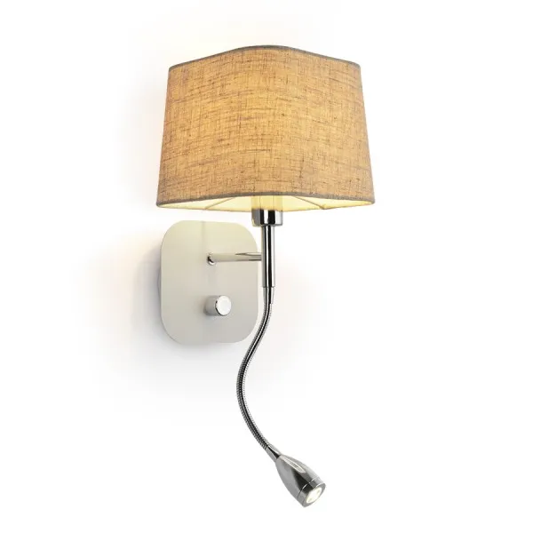 Lampada PERTH da parete con faretto a LED beige/bianco cromo 230V E14 LED 15+3W 30°  3000K