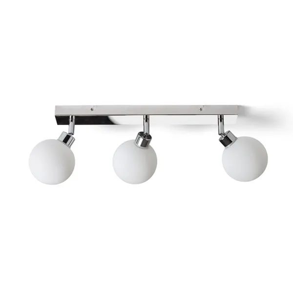 Lampadario BOLLY III applique/plafoniera  vetro opalino/cromo 230V G9 LED 3x3W IP44