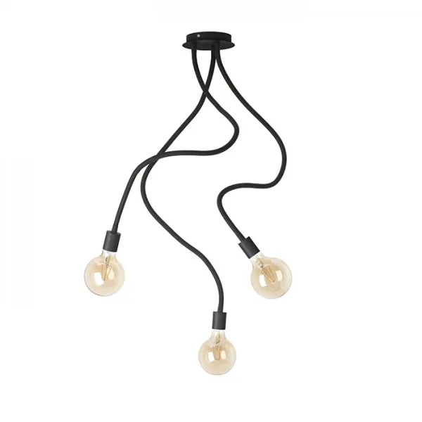 Lampadario LOYD E27 III a sospensione nero 230V E27 3x28W