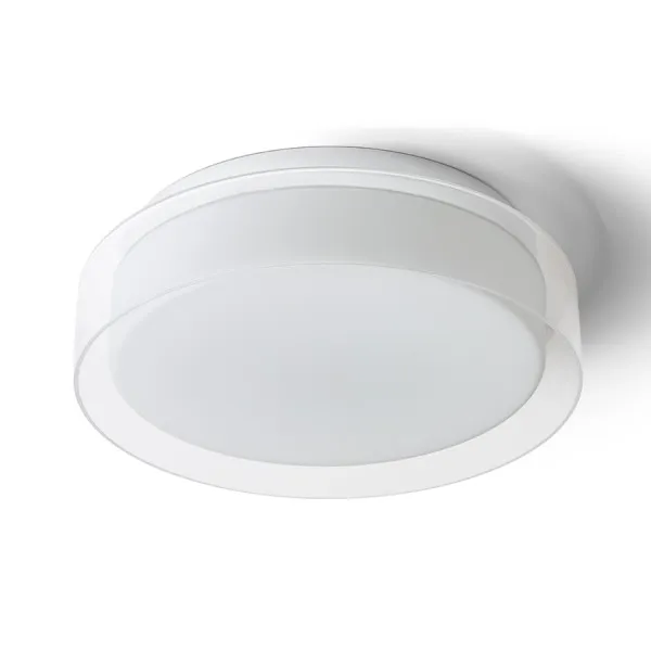 Plafoniera VENICE LED 30 da soffitto  vetro trasparente/vetro opalino/cromo 230V LED 12W IP44  3000K