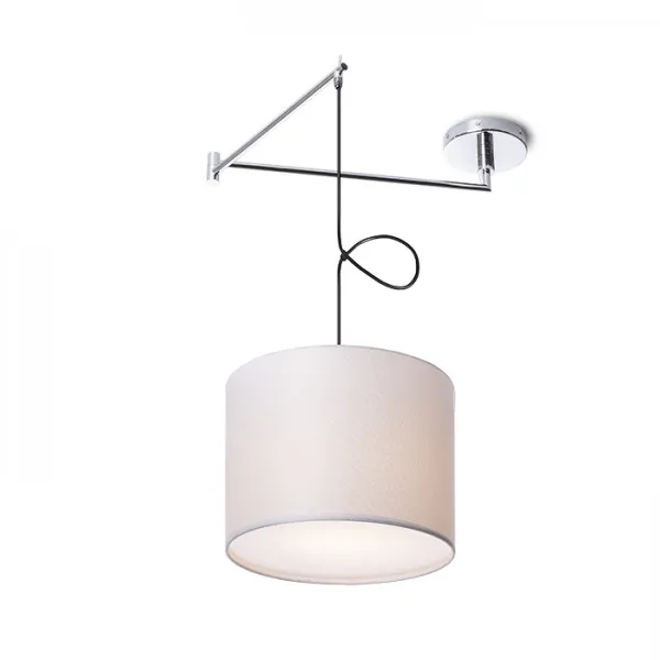 Lampada BROADWAY a sospensione con braccio bianco cromo 230V E27 42W