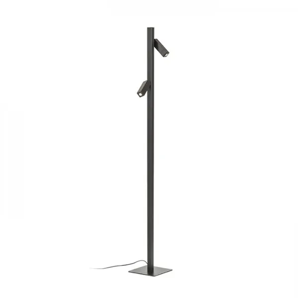 Lampada FADO da terra nero 230V LED 2x3W 45° 3000K