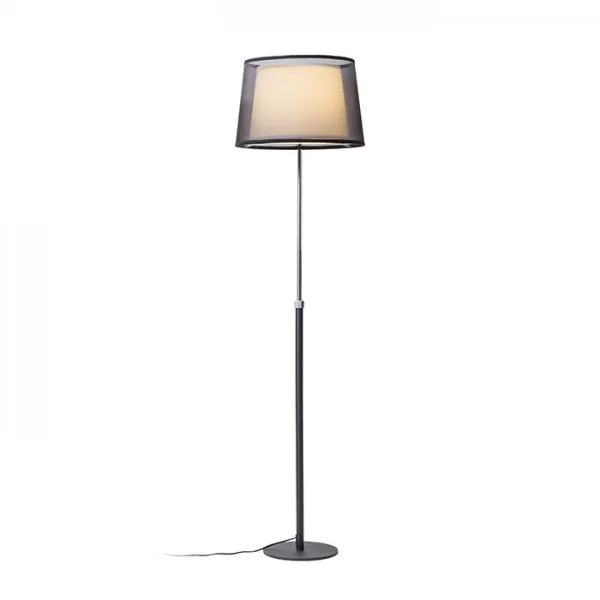 Lampada ESPLANADE da terra nero/bianco cromo 230V E27 42W