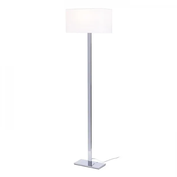 Lampada PLAZA da terra bianco cromo 230V E27 42W