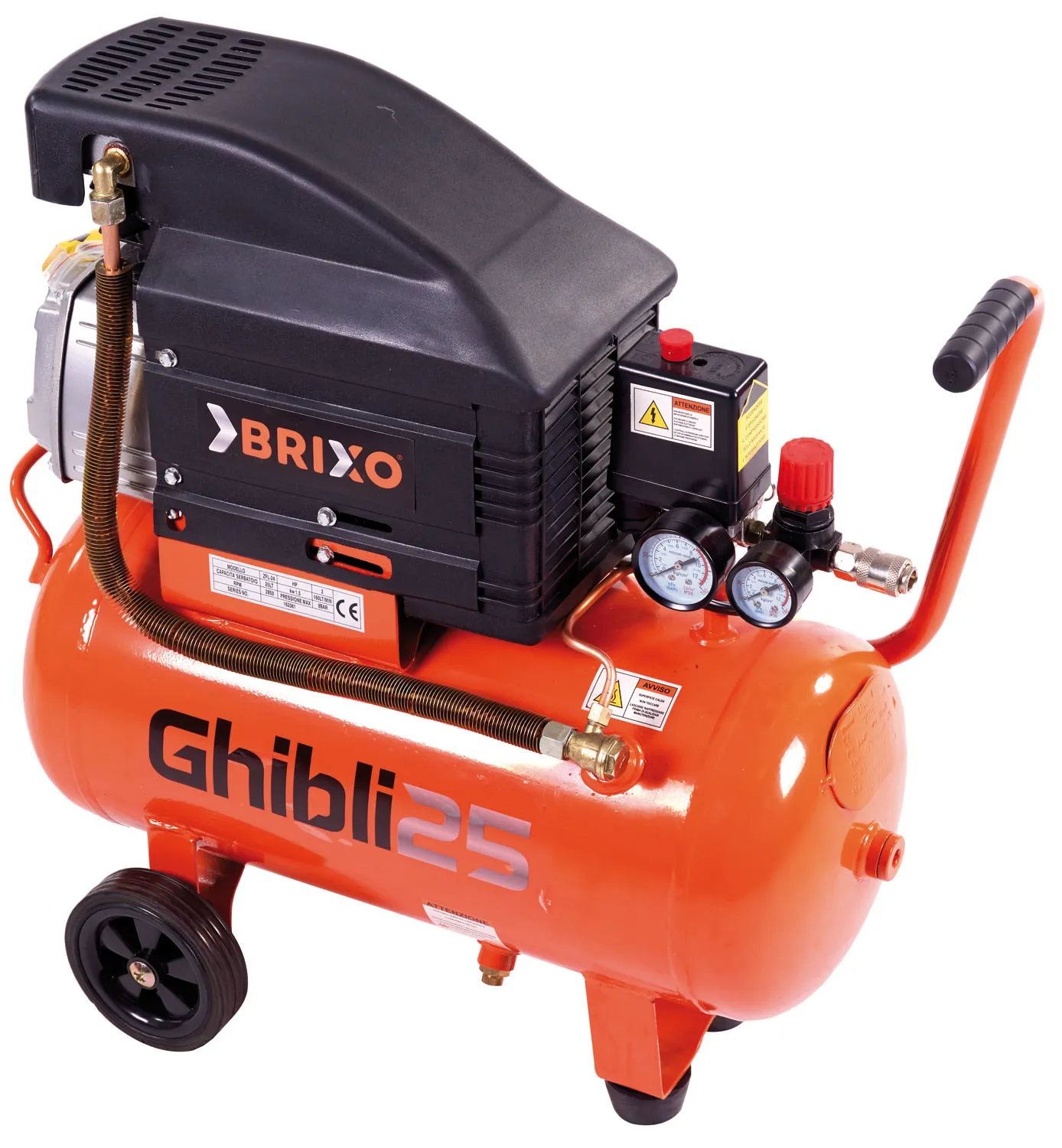 COMPRESSORE CARRELLATO BRIXO GHIBLI 25LT