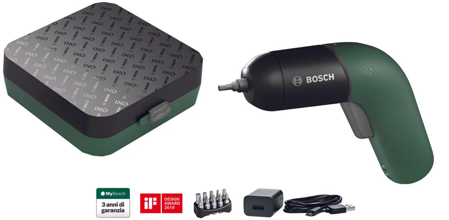 AVVITATORE IXO VI BOSCH VERDE 3,6V BATTERIA LITIO + CUSTODIA E ACCESSORI