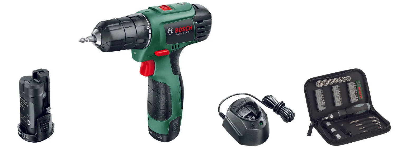 TRAPANO BOSCH BATTERIA LITIO 12V. 2 VEL. EASY DRILL 1200 + VALIGETTA E ACCESSORI