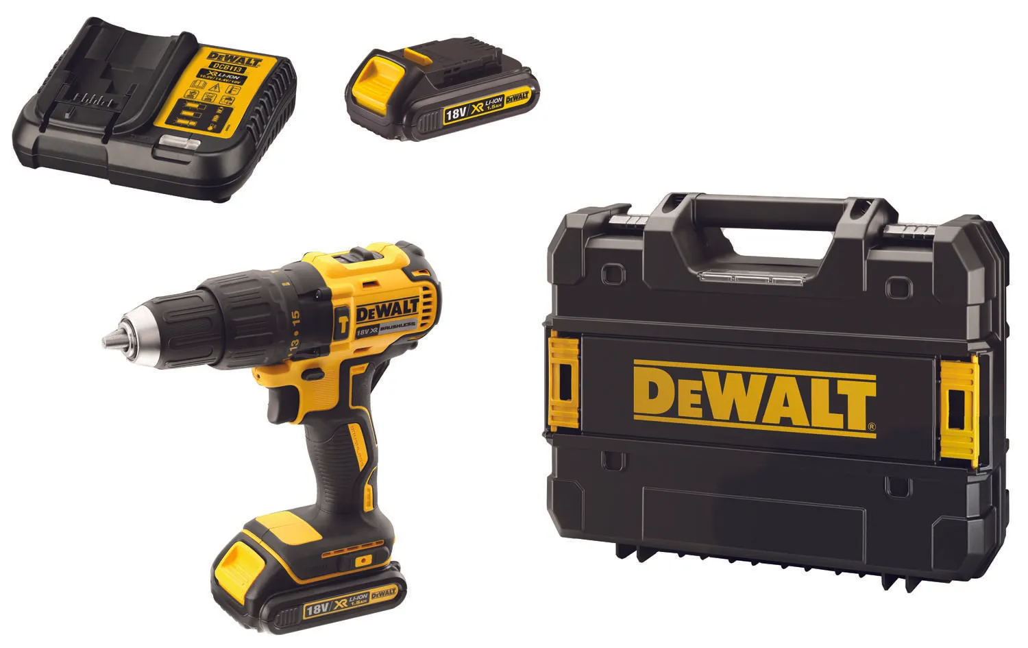 SET TRAPANO DEWALT BATTERIA XR LITIO 18,0V DCD 778 S2T + BATTERIA, CARICABATTERIA E VALIGETTA