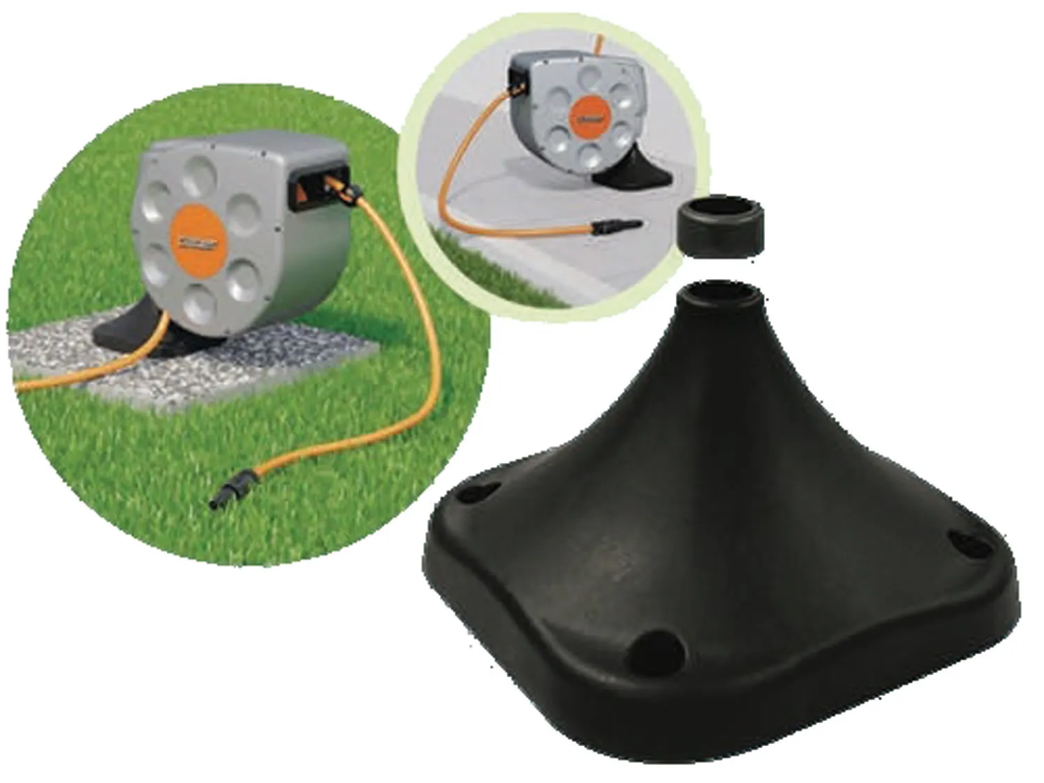 BASE DI FISSAGGIO SUPPORTO A TERRA PER ROTOROLL EVOLUTION IRRIGAZIONE GIARDINO