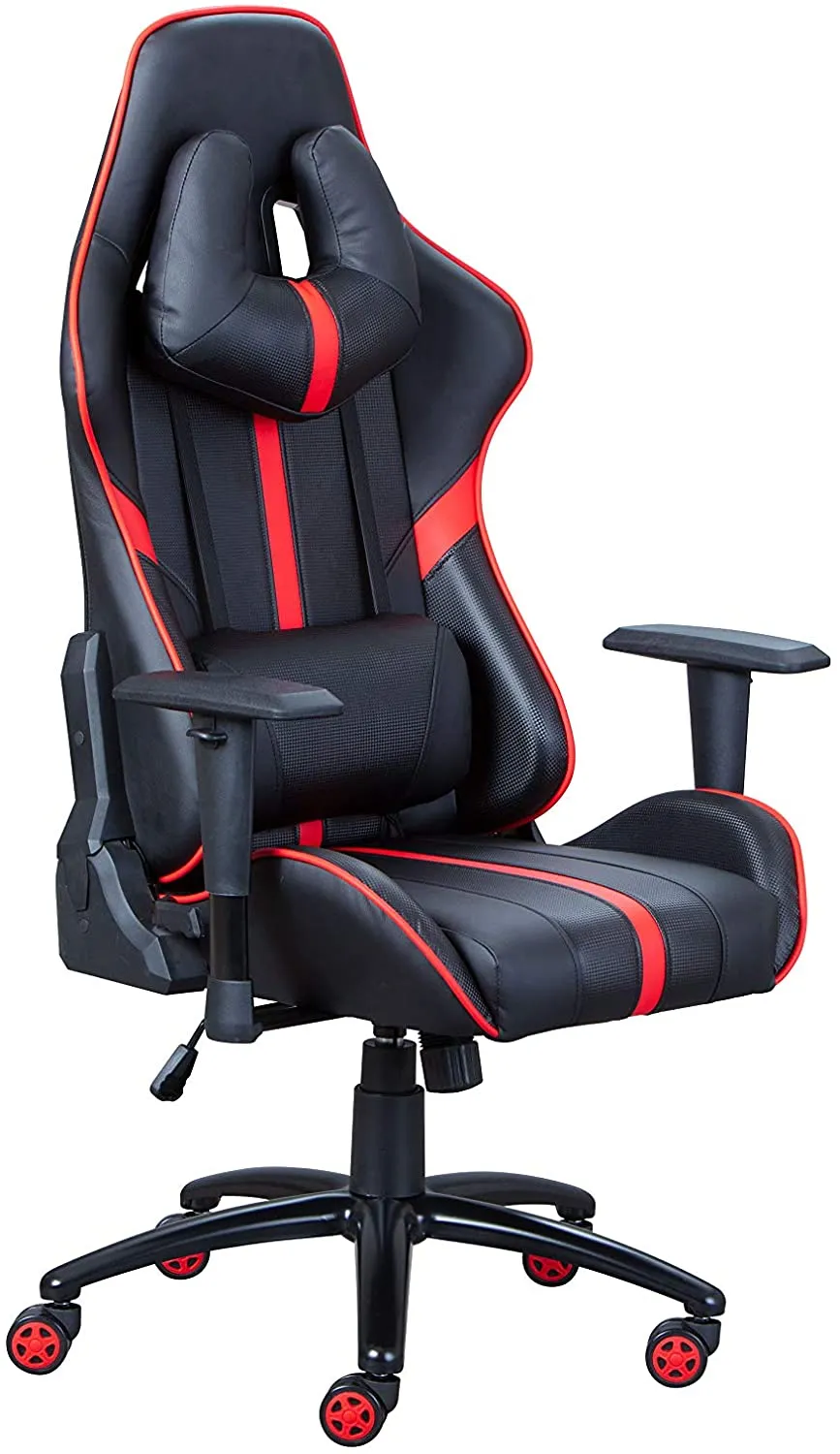 SEDIA POLTRONA ERGONOMICA PROFESSIONAL DA GAMING RATO RED 70x127x70CM COLORE ROSSO E NERO