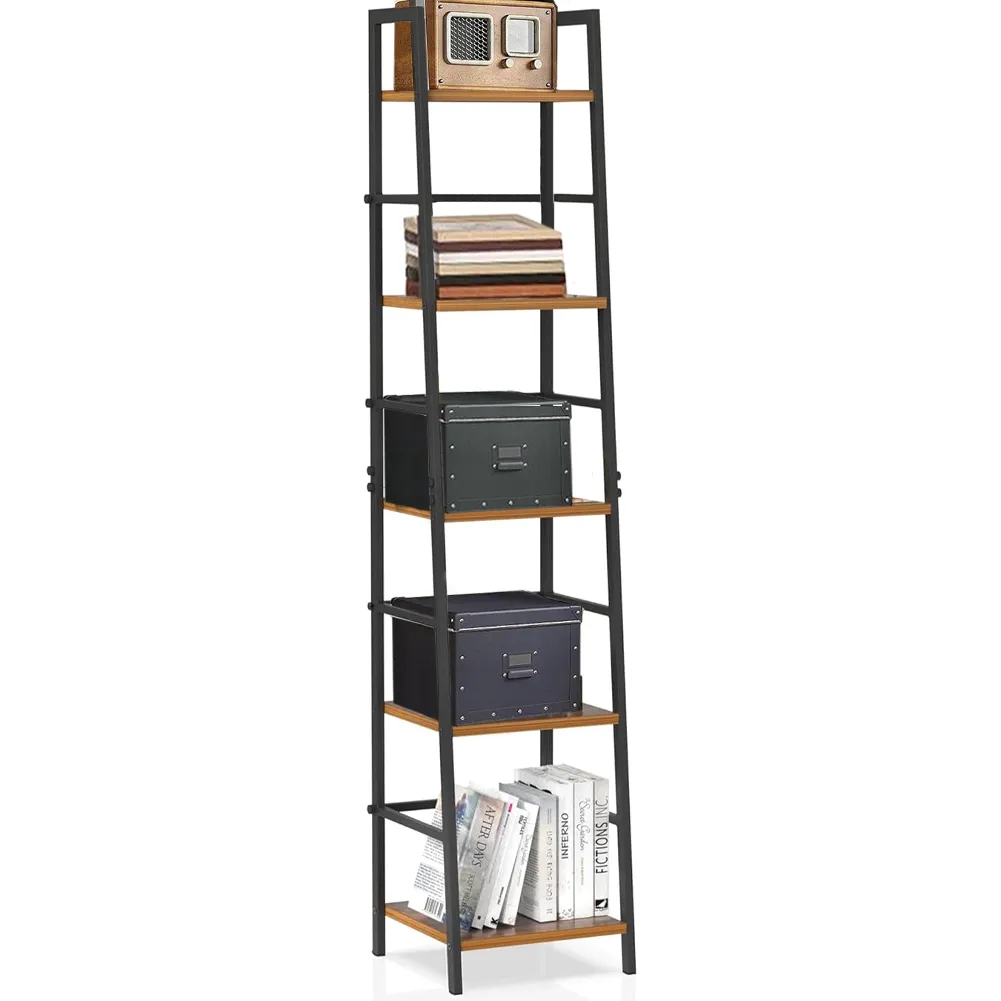 Scaffale 5 Livelli Industrial Libreria Unità di Mensole Multiuso 34x34x163 cm (1)